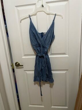 Altar'd State Blue Striped Mini Dress